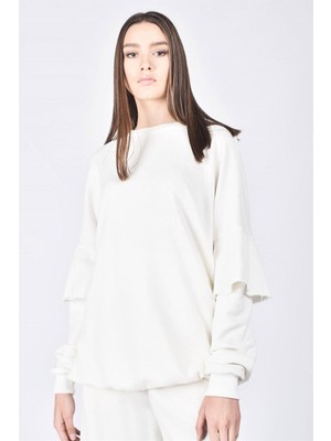 Kadın Beyaz Mevsimlik Çift Kol Spor Bohem Yeni Nesil Yoga Sweatshirt 5194_2010
