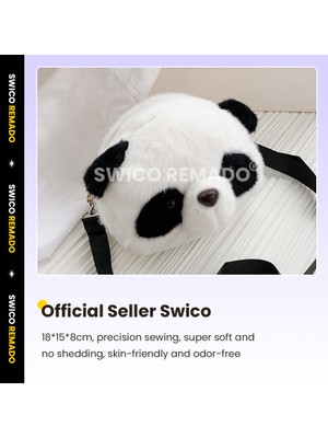 Swico Remado Panda Şekilli Peluş Çapraz Askılı Çanta (Yurt Dışından)