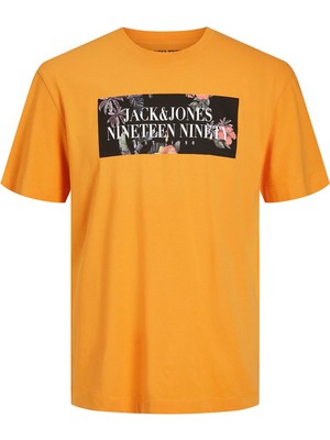 Jack & Jones Jorflores Tee Ss Crew Neck Sarı Erkek T-Shirt 12228775-Icela