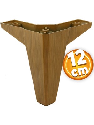 Badem10 Sedir Lüks Mobilya Kanepe Sehpa Baza Tv Ünitesi Koltuk Ayağı Ahşap Desenli Koyu Ceviz 12 cm Ayakları