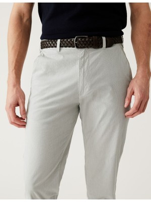 Marks & Spencer Slim Fit Dokulu Chino Pantolon