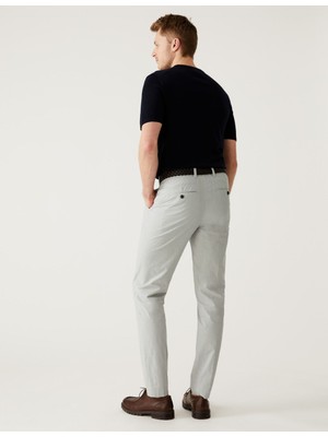 Marks & Spencer Slim Fit Dokulu Chino Pantolon