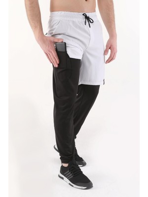 Ghassy Co. Erkek Running Compression Hızlı Kuruma Micropoly Halısaha Antrenman Gym Fitness Koşu Uzun Taytlı Şort