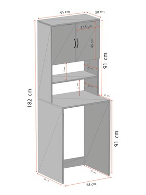 EVDEMO Çamaşır Makinesi Üstü Banyo Dolabı Rafı Beyaz