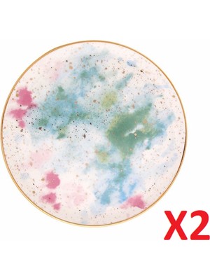 Porland Cosmos Desen Düz Tabak 20CM 2'li 04ALM003412