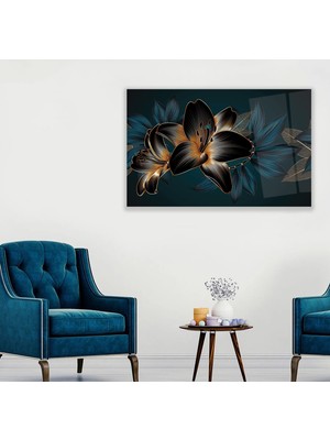 Emya Home Canlı Çiçekler Cam Tablo