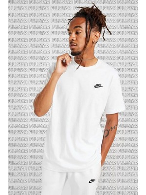 Nike Unisex Beyaz Tişört 100% Pamuklu Nefes Alabilir Kumaşla Spor ve Günlük Kombin İçin Uygun