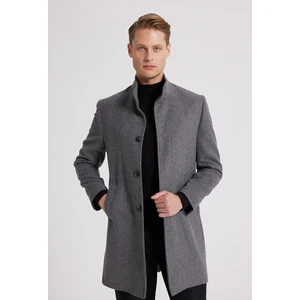 D'S Damat Regular Fit Antrasit Hakim Yaka Kaşe Kaban 5HF08ORT10002