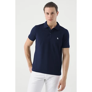 D'S Damat Regular Fit Lacivert Pike Dokulu T-Shirt 6HC146551000M