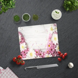 Pembe Kasımpatı | Cam Kesme Tahtası - Cam Kesme Tablası | 29cm x 34cm