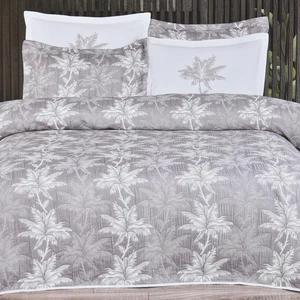 Comfort Set Palm Çift Kişilik Yatak Örtüsü Gri