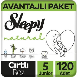 Natural Avantajlı Paket Bebek Bezi 5 Numara Junior 120 Adet