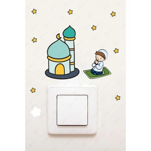 Cami Dua Eden Çocuk ve Yıldızlar Ramazan Priz Sticker