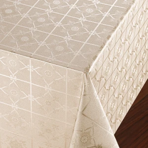 Masa Örtüsü Elyaf Astarlı Muşamba 140X200CM Pvc Silinebilir Sıvı Geçirmez Leke Tutmaz Bej