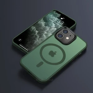 M.TK Moveteck Apple iphone 11 Kılıf Mat Magsafe Wireless Şarj Destekli Hassas Butonlu Soft Mat Kenarlı Buzlu Çerçeveli Darbe Korumalı Mor Kapak