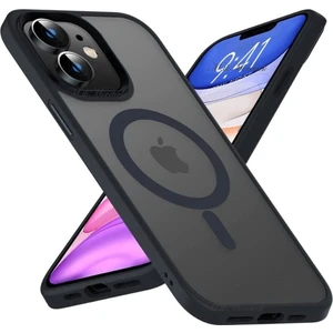 MTK Moveteck Apple iphone 11 Kılıf Mat Magsafe Wireless Şarj Destekli Hassas Butonlu Soft Mat Kenarlı Buzlu Çerçeveli Darbe Korumalı Mor Kapak