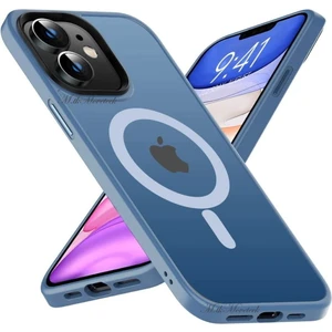M.TK Moveteck Apple iphone 11 Kılıf Mat Magsafe Wireless Şarj Destekli Hassas Butonlu Soft Mat Kenarlı Buzlu Çerçeveli Darbe Korumalı Mor Kapak