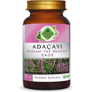 Gökçek Şifa Ada Çayı Toz Ekstresi (Salvia Officinalis)60 gr. Cam Kavanoz