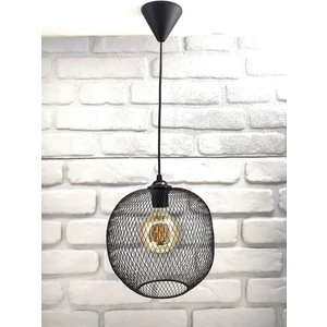 Endüstriyel Tel Kafes Büyük Küre Model Tekli Sarkıt Salon Hol Mutfak Avize Modelleri