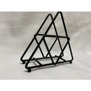 Renk Yapı Rüyası Üçgen Peçetelik  Krom Teras Masası Için Paslanmaz Malzeme Ferforje Metal Şık Tasarım