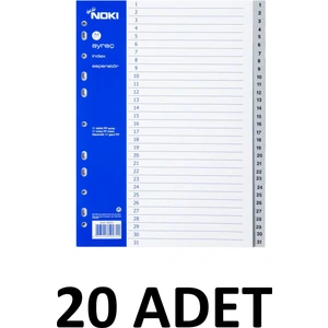 20 Adet 1-31 Rakamlar Ayraç Seperator