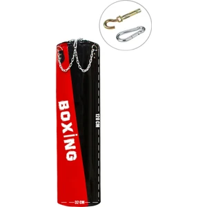 120 cm x 32 cm Dolu Kırmızı-Siyah Boks Torbası + Tavan Askı Kancası