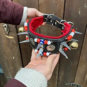 Sürmeli Tasma Yavru Kangal Çoban Köpek Tasması Hakiki Deri 2 Zilli