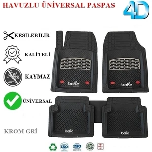 Skoda Fabia Hb 2023 4d Havuzlu Universal Paspas Krom Gri