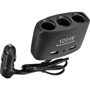 Enerji Soketi Çakmaklık Çoğaltıcı 3 Girişli Çift Usb'li 12V-24V 120W