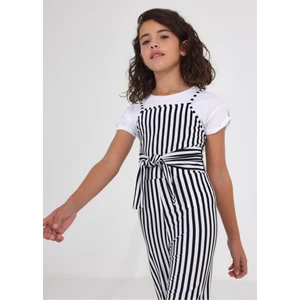 Çizgili Kız Çocuk Tulum