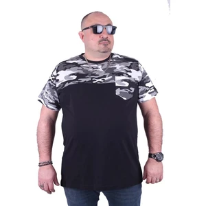 Büyük Beden Cepli Camouflage Erkek Tişört 23145 Fume