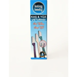 Lasting Beauty Kaş Usturası 3'lü Yüz Jileti Bıyık Alma  Epilasyon Kaş Ustra Kaş Jileti Bıyık Jileti Ustra