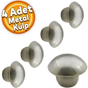 Mantar Düğme Kulp Çekmece Dolap Kapak Kulpu Kulbu Krom (4 Adet)