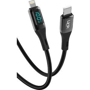 Linktech K683 Dijital Göstergeli Type-C - Lightning 100W Data ve Şarj Kablosu 1mt