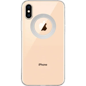 Caseart Apple iPhone x ile Uyumlu Kapak Lens Koruması Kapalı Logo Kısmı Açık Şeffaf Silikon Kılıf