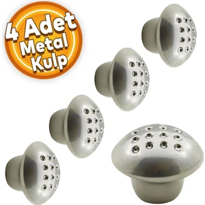 Noktalı Mantar Düğme Kulp Çekmece Dolap Kapak Kulpu Kulbu Krom (4 Adet)