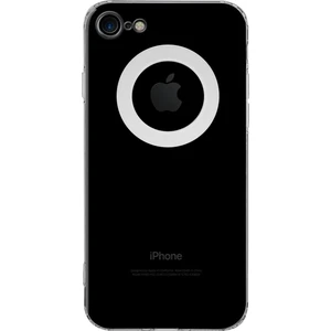 Caseart Apple iPhone 8 ile Uyumlu Kapak Lens Koruması Kapalı Logo Kısmı Açık Şeffaf Silikon Kılıf
