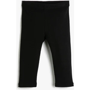 Pamuklu Tayt Basic Capri BoyFitilli Beli Lastikli
