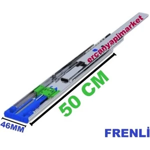 Minnes Ray 46 mm x 50 cm Frenli Teleskopik Çekmece Rayı