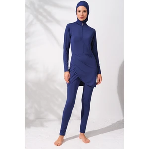 Pierre Cardin Uzunkollu Fermuarlı Tesettür Mayo Indigo 231914