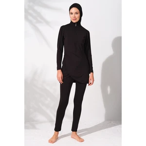 Pierre Cardin Uzunkollu Fermuarlı Tesettür Mayo Siyah 231914