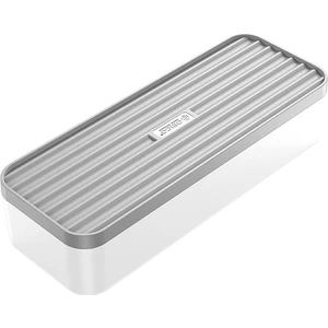 Telefon, Tablet ve Kablo Düzenleyici Hazneli Kapaklı Organizer Kutu, Beyaz, Csb-18-Wh, 27,2 x 10 x 6 cm