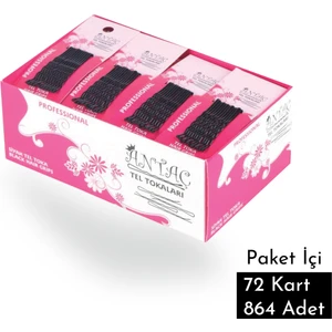 Siyah 72.li Karta Dizili Topuzlu Tel Toka Topuzlu