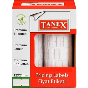 Çizgili Fıyat Etiketi Beyaz 12 Lİ