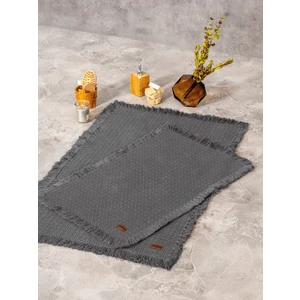 Cotton Box Bath Rug Set Antrasit 75X125 60X90