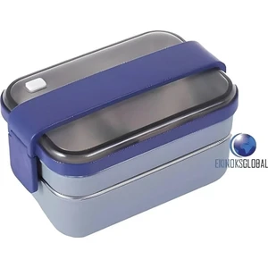 Lunch Box Çelik Gri-Mor Beslenme Kabı-Sefer Tası 1200 ml BL20183