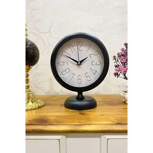 Platin Saat 25X20 cm Siyah Metal Lüks Masa Saati