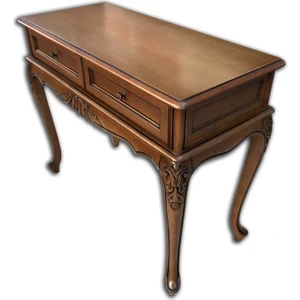 Bengi Ticaret Dresuar 2çekmece El Oyma Elzem Model Kayın Torna Aslan Ayak Parlak Ceviz Natüre Kutuda Sevk El Yapım