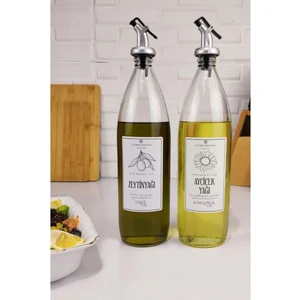 Vetro 2'li Zeytinyağı ve Sıvıyağ Şişesi Yağdanlık 1000 ml SH-003