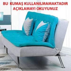 Sadeceonda Peri Turkuaz Mavi-Gri Açılabilir Üçlü Spor Kanepe